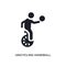 black unicycling handball isolated vector icon. simple element illustration from sport concept vector icons. unicycling handball