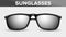 Black Unisex Sunglasses, Trendy Vector 3D Shades