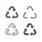 Black universal recycling symbol flat icon set