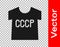 Black USSR t-shirt icon isolated on transparent background. Vector