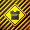 Black USSR t-shirt icon isolated on yellow background. Warning sign. Vector