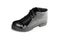 Black varnished patent leather shoe isolated on white