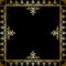 Black vector background with golden victorian ornament