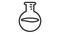 A black vector icon of a round-bottom flask with bubbling liquid.