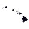 Black vector map of hawaii state isolated on white
