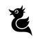 Black vector tweet bird icon isolated