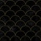 Black velvet mermaid fish scale wave japanese seamless pattern