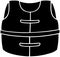 black vest silhouette or flat jacket illustration of safety logo life for construction with protection icon and equipment shape