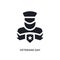 black veterans day isolated vector icon. simple element illustration from united states of america concept vector icons. veterans