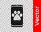 Black Veterinary clinic symbol icon isolated on transparent background. Cross hospital sign. A stylized paw print dog or