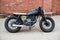 Black vintage custom motorcycle cafe racer