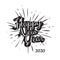 black vintage Happy new year 2020 Illustration background Concept Image