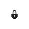 Black vintage lock with key hole icon. Retro Padlock symbol isolated on white. safety button. Pass word. Mystery, secret symbol