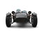 Black vintage open wheel racing car - front view