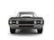 Black vintage restored muscle car - front view