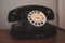 Black vintage rotary dial telephone