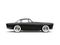 Black vintage sports car with white wall tires - side view