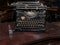 Black Vintage Typewriter: Front View