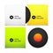 Black vintage vinyl record with blank yellow and