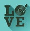 Black vinyl record disc flat love concept vector