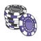 Black and violet stacks of gambling chips, casino tokens isolated on a white background. Color line art. Retro design.