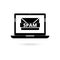 Black Virus on email, Email spam, Cyber attack concept icon or logo