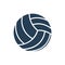 Black volleyball ball icon. Logo glyph.