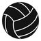 Black volleyball ball icon, simple style