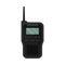 Black walkie talkie with antenna and display. Vector illustration.