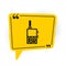 Black Walkie talkie icon isolated on white background. Portable radio transmitter icon. Radio transceiver sign. Yellow