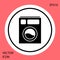 Black Washer icon isolated on red background. Washing machine icon. Clothes washer - laundry machine. Home appliance