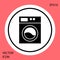 Black Washer icon isolated on red background. Washing machine icon. Clothes washer - laundry machine. Home appliance