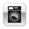 Black Washer icon isolated on white background. Washing machine icon. Clothes washer - laundry machine. Home appliance