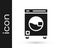 Black Washer icon isolated on white background. Washing machine icon. Clothes washer - laundry machine. Home appliance symbol.