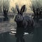 Black water rabbit, Chinese horoscope, symbol of 2023. AI generative