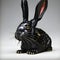 The black water rabbit is the symbol of 2023 in steampunk style. Happy New Year. AI generated image