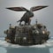 The black water rabbit is the symbol of 2023 in steampunk style. Happy New Year. AI generated image