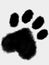 Black watercolor heart dog paw print