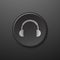 Black web icon headphone