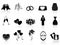 Black wedding icons set