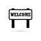 Black Welcome icon or logo, Word welcome