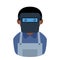 Black Welder Man Avatar Flat Icon on White