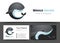 Black Whale Corporate Logo and Business Card Sign Template.