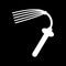 Black whip simple vector icon. Black and white illustration of sex toy for adult. Solid linear icon.