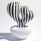 Black And White 3d Cactus: A Striped Composition Inspired By Selena Gomez And Op Art