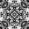 Black and white abstract intricate seamless pattern. Monochrome modern background with chains, dotted lines, stitching