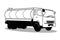 black and white abstract line art illustration of a tank car, a car for bulk cargo and liquids such as water and fuel oil