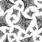 Black and white abstract zenart pattern illustration