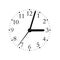 Black white analogue clock face dial, isolated