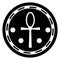 Black and white ancient Egyptian religious sign Ankh